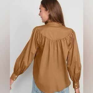 Like New Puff-Sleeve Henley Women's Shirt Size Large